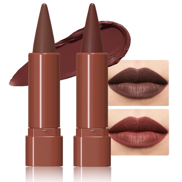 2-Pcs Matte Gradient Lipstick, Lip Liner, Ombre Effect, Highly Pigmented,