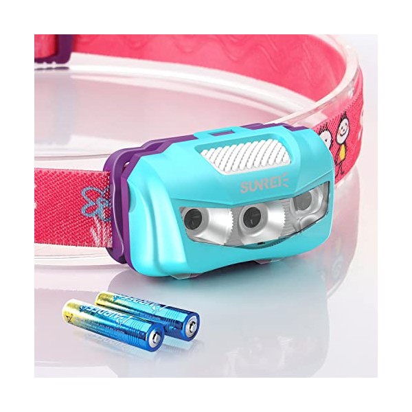 SUNREI LED Headlamp, Lightweight IPX6 Waterproof Headlamp for Kids, Cartoon