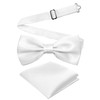 Cretty-Meet Adjustable Bowtie and Pocket Square Set Men Bowtie and