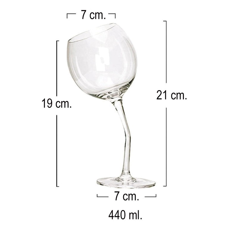 Bombo Glass Glass Crooked Goblet for Retirement - 440ml
