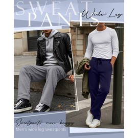 Neer 3 Pack Men's Big and Tall Sweatpants, Athletic Open Bottom Pants with Pockets and Drawstring Workout Lounge Jogger Pants(Black, Gray, Navy Blue,4X-Large)