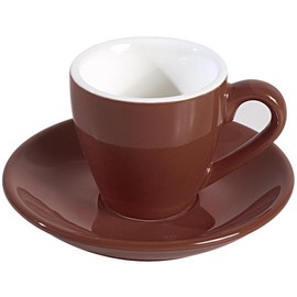 ionEgg Porcelain Espresso Cup with Saucer, Espresso shot Cup, 80ml/2.7Oz, Brown