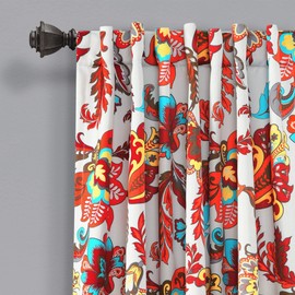 Lush Decor Zara Jacobean Room-Darkening Window Curtain Panels, 2-Piece, Gray (95" x 52")