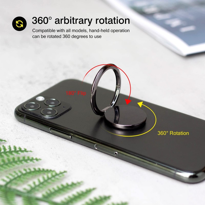 [2 Pack] Small Round Sparkling Cell Phone Ring Holder Stand,360