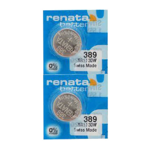 Renata 389 SR1130W Batteries - 1.55V Silver Oxide 389 Watch Battery (2 Count)