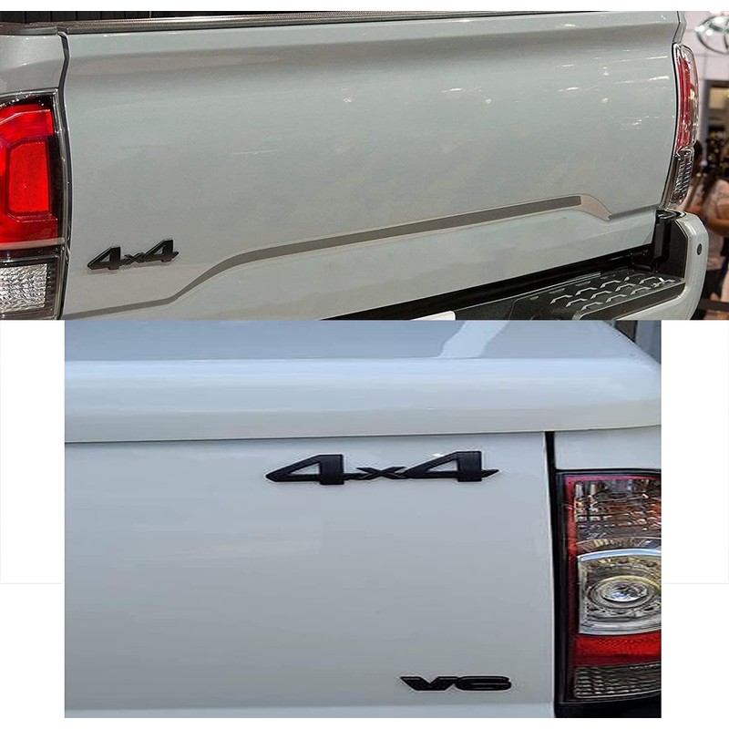 2Pcs 4x4 Emblems Badge 3D Metal Chrome Logo Side Trunk