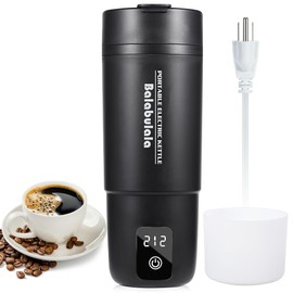 Balabulala Travel Electric Kettle, Portable Water Heater with Waterproof Silicone Boot,Personal Water Boiler with 6 Temperature Control, Boil Dry Protection,17oz