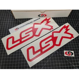 LSX Outline Decals (2-Pack) Racing Hood Window Stickers Corvette Camaro CTS-V Firebird TBSS GTO LS1 LS6 LS2 LS3 LS7 Colors/Sizes: (3.5" x 11.5", Gloss Red)