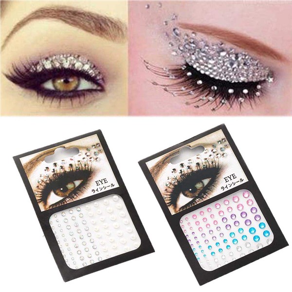 Zoestar Crystal Eye Jewels Breast Gems Festival Rave Stickers Set for Women (Style 3)