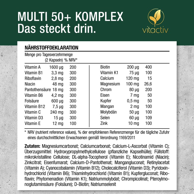 Vitactiv MULTI 50 Plus Multivitamin Complex People from 50 -