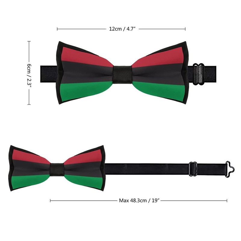 DZUAIKIT Pan-african Flag Bow Ties for Men Classic Bowtie with
