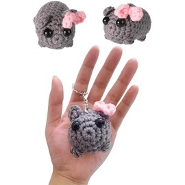 NNVNOZR Tiktok Sad Hamster Keychain,Meme plush Girl Kawaii Keychain,Calico Critters Keychain Gift