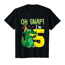 Oh Snap I'm 5 Crocodile 5th Birthday Alligator T-Shirt