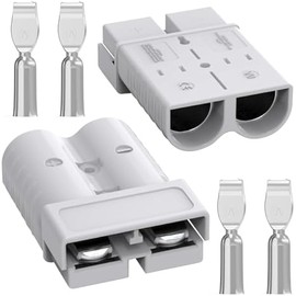 Anderson Connector, 350Amp Battery Quick Disconnect 2/0AWG 600V Heavy-Duty Winch Wiring Kit for Towing (2Pack) - Gray