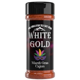 White Gold Cajun Seasoning - Cajun Spice with Pink Himalayan Sea Salt - Mardi Gras-inspired Gourmet Flavor for Vegetables, Stews & Grilling Seasoning, Natural Ingredients, Gluten-Free, Vegan, Keto Friendly