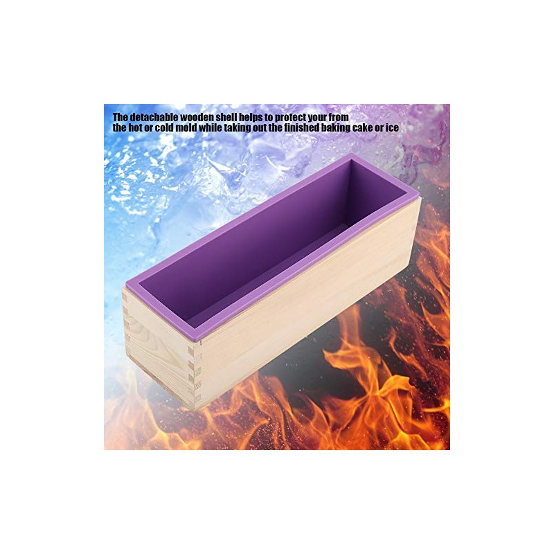 Moldes de jabón de Silicona, Caja de Madera, Capacidad Rectangular