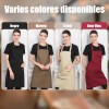 2 Pzs Mandil Delantal Cocina Chef Multiusos Ajustable
