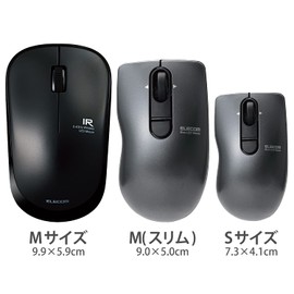 エレコム マウス ワイヤレス (レシーバー付属) Mサイズ 3ボタン 約2.5年電池交換不要 省電力 ブラック M-FIR08DRBK