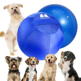Herding Ball for Dogs - 18'' Durable Dog Herding Ball with Cover - Double Protection with Hook and Loop - Ideal for Small to Medium Dogs, Australian Shepherds, Blue Heelers, Cattle Dogs, and Collies