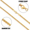 Fiusem Gold Plated Wheat Chain Necklace for Men, 3mm Gold