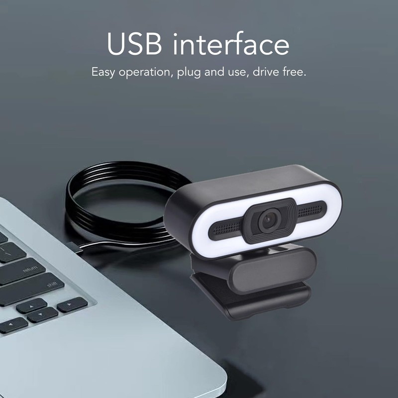 1080P Webcam with Microphones and Speaker, HD Video Conference Web