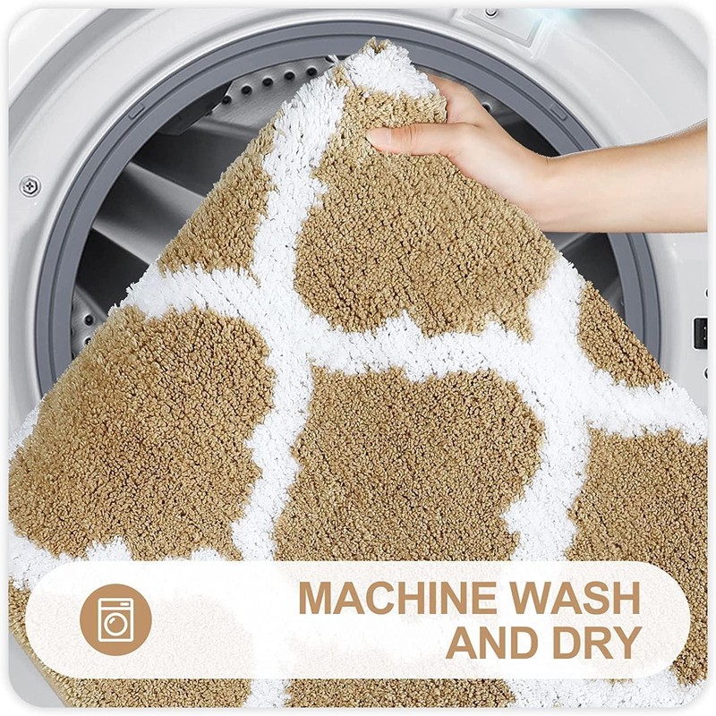 Homaxy Non-Slip Bath Mat, Bathroom Rug, Washable, High Pile, Bath