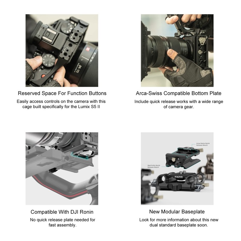 Tilta TA-T50-HCC-B-B Camera Half Cage for Lumix S5 II Lumix