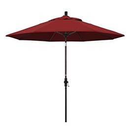California Umbrella GSCUF908117-SA03 9' Round Aluminum Pole Fiberglass Rib Market Patio Umbrella, 9-Foot, Red