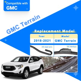 RAINTOK Windshield Wiper Blades Replacement for 2018 2019 2020 2021 GMC Terrain Original Factory Quality Front Rear Wipers Blade Set for My Car - 24" 18" 12" (Pack of 3)