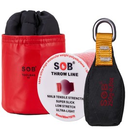 Arborist Throw Line Kit with 197ft Slick Rope & Throw Weight for Tree Climbing, Camping, Hanging Swing (8.8 oz Throw Weight)