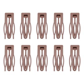 10 count Double Grip Hair Clips,  Metal Snap Hair Clips Hair Barrettes for Women Hair Making Salon Supplies Hair Accessories (Brown) - Color: Brown