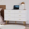 JOZZBY Dresser for Bedroom with 6 Drawers, Wooden White Dresser