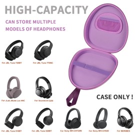 GWCASE Universal Headphone Case for JLab/for JBL Tune 510BT 720BT 770NC 520BT/ for Sony WH-CH520 WH-CH720N/ for BERIBES/for Soundcore Q20i Over-Ear Headphones,Stylish Design- Purple(Case only)