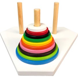 Torre Hanoi Colores - 10 Aros - Material Didactico