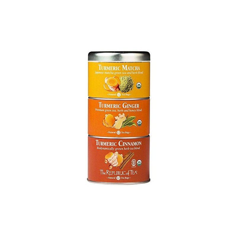 The Republic of Tea, Organic Turmeric Stackable Tea Tin, 36