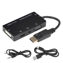 4‑in‑1 Adapter Cable Displayport to HDMI/VGA/DVI/Audio Converter Multifunction