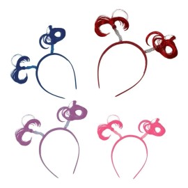 12 Diadema Colitas Pelo Loco Neon Batucada Fiesta Colores Color Surtidos