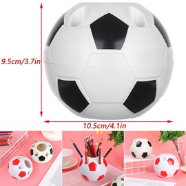 Ziyero Creative Pen Holder Football Stationery Pencil Organiser Desk Set Accessories Environmental Protection, Not Deformed, Easy to Clean, for Office, School, Home, etc., 2 Pieces (Black, Red)