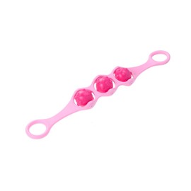 OATIPHO Three Ball Muscle Massager Roller for Lightweight Manual Roller Tool with Ergonomic Handle for Foot and Leg Massage Rosy