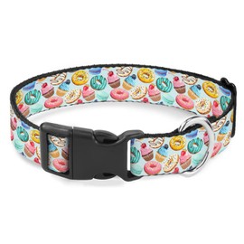 Sweet Donuts Cupcake Dog Collars Soft Adjustable Collar Strap for Small Medium Large Dogs Cats Pet