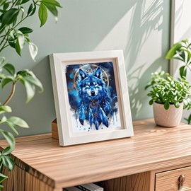 MOER SKY 5D Diamond Painting, Dream Catcher Wolf Diamond Painting Kits Full Round Gemstone Art, Fun Gifts, Room Decor St Patricks Day Decor Home Decor 12x16 Inch