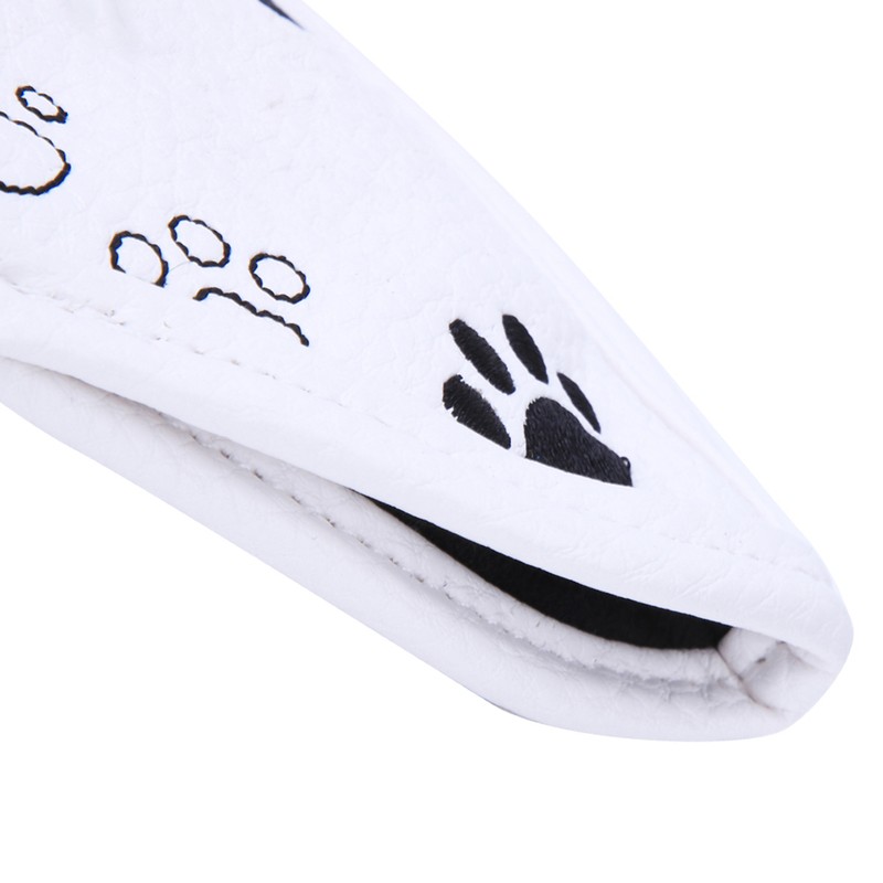 9PCS PU Leather Embroidery Waterproof Golf Putter Head Cover Iron