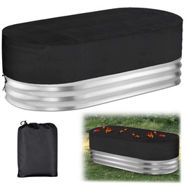 8 Ft Oval Pool Cover,Waterproof Durable 420d Oxford Tank Cover,with Storage Bag,Stock Tank Pool,Stock Tank Pool Accessories,Suitable for Outdoor Use,Keeps Tanks and Tubs Clean