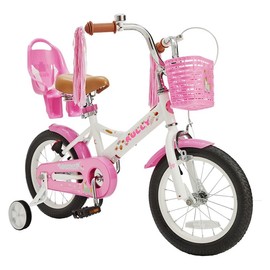 Rully Kids Bike for 2-7 Years Girls, Girls Bike with Training Wheels & Bell & Doll Seat - Color: 16 inch