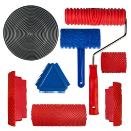 MXOYOXM 8 Pcs Wood Grain Tool Set,Simulated Rubber Wood Grain Painting Tool,Print Art Woodgrain Tool Texture Roller,Graining Tool Paint Look Like Wood for Indoor Wall DIY Design Decoration