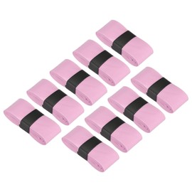 PATIKIL 43.3" Tennis Racket Grip Tape, 9 Pack PU Overgrip Perforated Absorbent Non-Slip for Badminton Fishing Rod, Light Pink