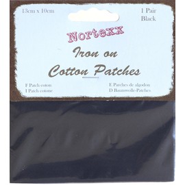 Nortexx Iron on Clothing Patches, Pair of 1, Black