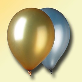 Premium Gold and Silver Balloons - Natural Latex, Approx. 33 cm, Two-Tone, Suitable for Helium, Long Durability - Pack of 10 Large Party Balloons for Birthday, Wedding, Decoration & Events
