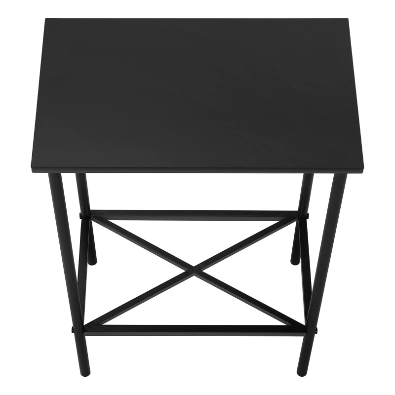 Homeroots 24" Black Wood And Metal End Table With Shelf
