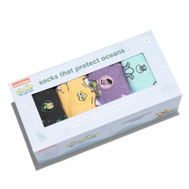 Conscious Step Men's SpongeBob SquarePants Organic Cotton Crew Socks | 3 Pack Multicolor Pattern Socks Size US Mens 8-13 | Every Pair Helps Support Ocean Conservation